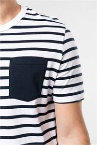 T-SHIRT UOMO A RIGHE CON TASCA